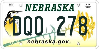 NE license plate DQO278
