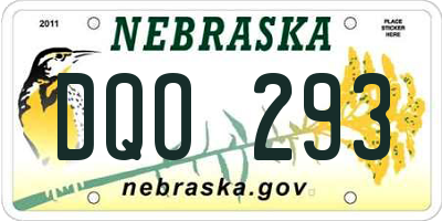 NE license plate DQO293