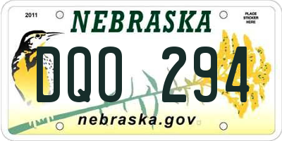 NE license plate DQO294