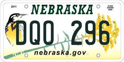 NE license plate DQO296