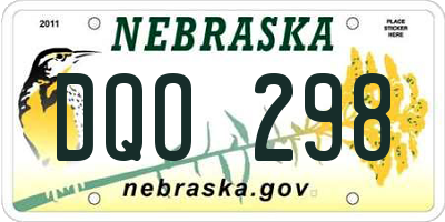 NE license plate DQO298