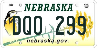 NE license plate DQO299