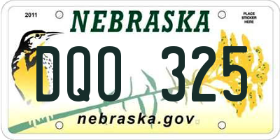 NE license plate DQO325