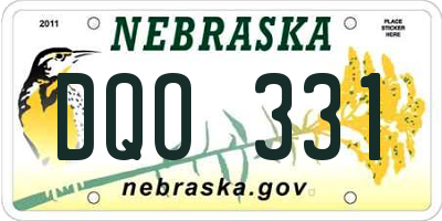 NE license plate DQO331