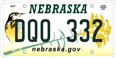 NE license plate DQO332