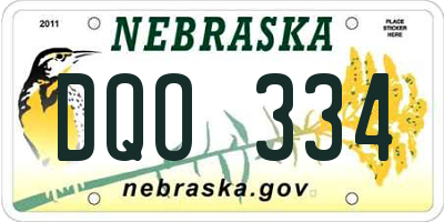 NE license plate DQO334