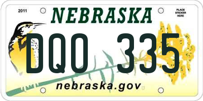 NE license plate DQO335