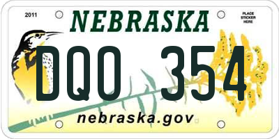 NE license plate DQO354