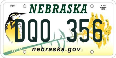 NE license plate DQO356