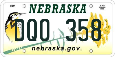 NE license plate DQO358