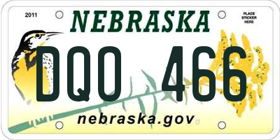 NE license plate DQO466
