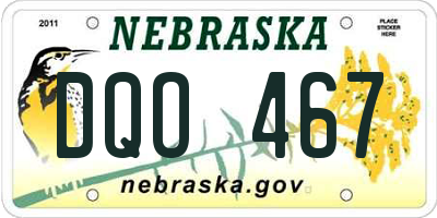 NE license plate DQO467