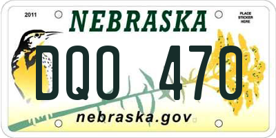 NE license plate DQO470