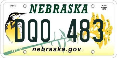 NE license plate DQO483