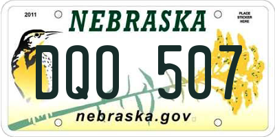 NE license plate DQO507