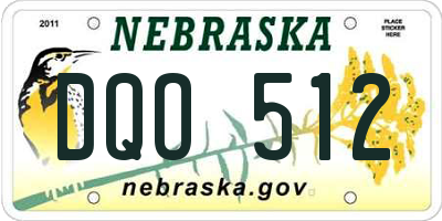 NE license plate DQO512
