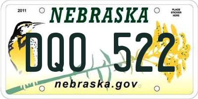 NE license plate DQO522