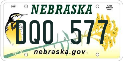 NE license plate DQO577