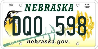 NE license plate DQO598