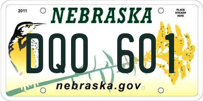 NE license plate DQO601