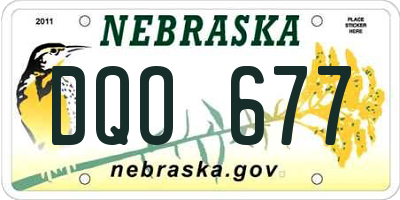 NE license plate DQO677