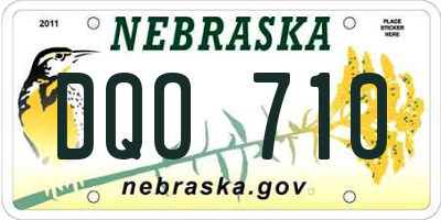 NE license plate DQO710