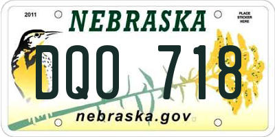 NE license plate DQO718