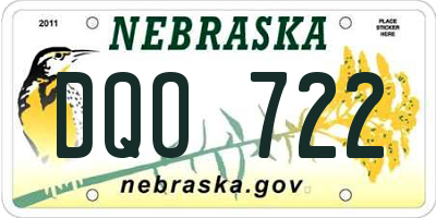 NE license plate DQO722