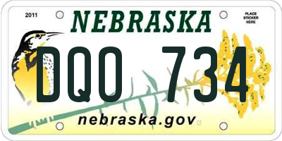 NE license plate DQO734