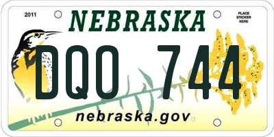 NE license plate DQO744