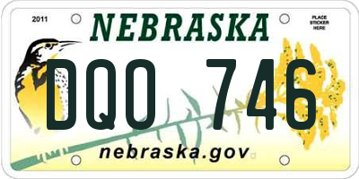 NE license plate DQO746