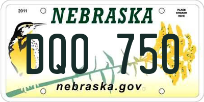NE license plate DQO750