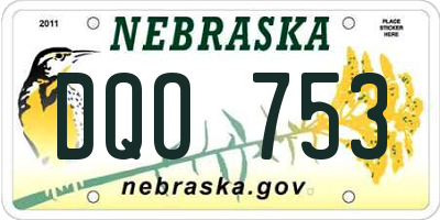 NE license plate DQO753