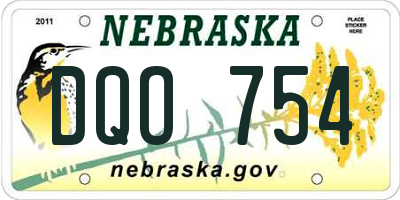 NE license plate DQO754