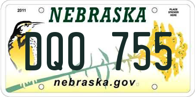 NE license plate DQO755