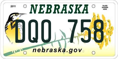 NE license plate DQO758