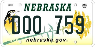 NE license plate DQO759