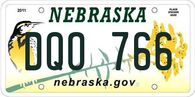 NE license plate DQO766