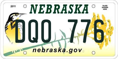 NE license plate DQO776