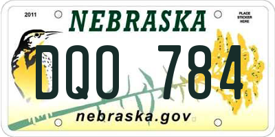 NE license plate DQO784