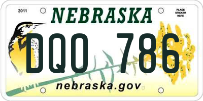 NE license plate DQO786