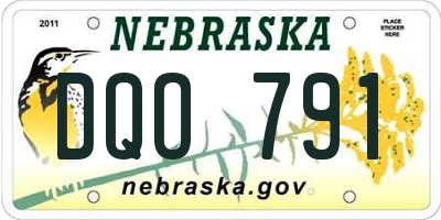 NE license plate DQO791