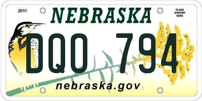 NE license plate DQO794