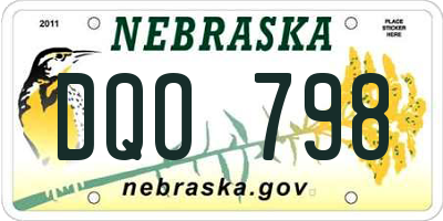 NE license plate DQO798