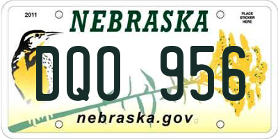 NE license plate DQO956