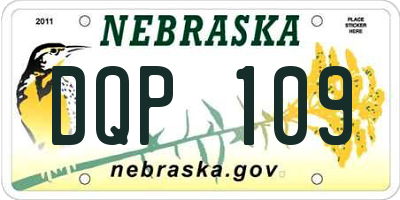 NE license plate DQP109
