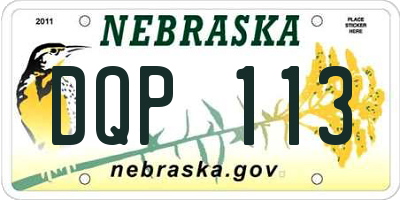 NE license plate DQP113