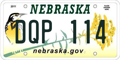 NE license plate DQP114