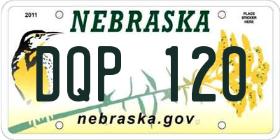 NE license plate DQP120