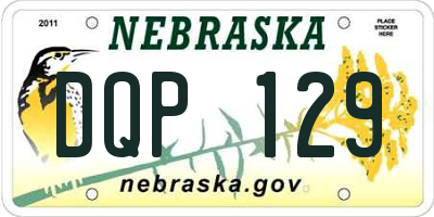 NE license plate DQP129